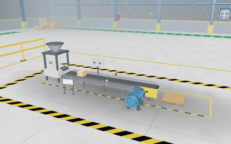 3D view of the Batch counter on a packing line level in the PLC lab