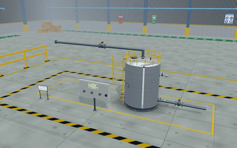 3D view of the Filling sequence level in the PLC lab