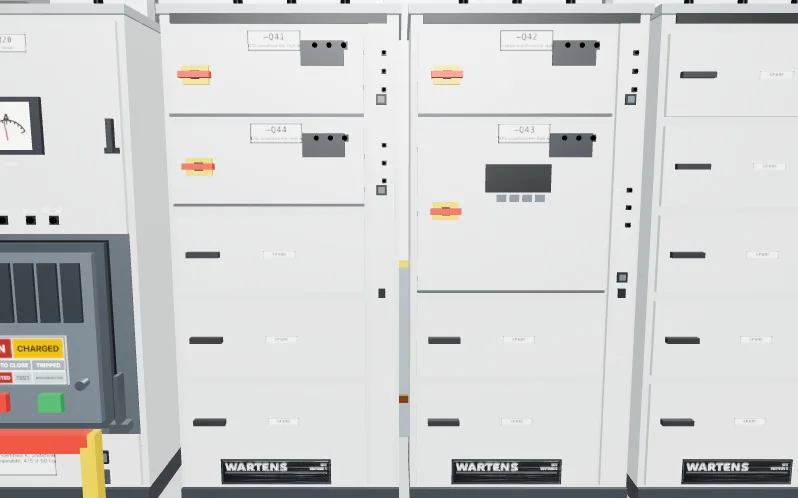 3D view of the Commission a star-delta starter level in the Substation and MCC lab