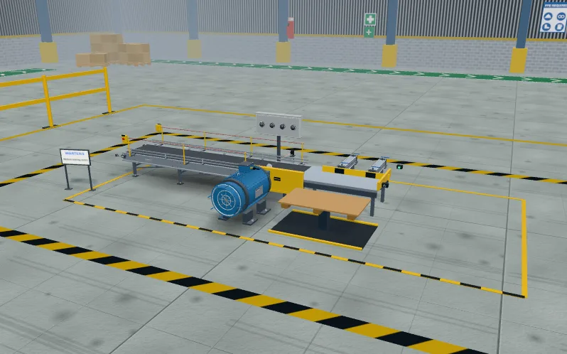 3D view of the Palletiser sequence level in the PLC lab