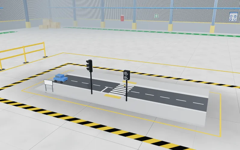 3D view of the Pedestrian crossing level in the PLC lab