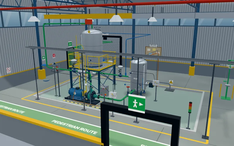 3D view of the Connect the panel to the PLC level in the Process lab
