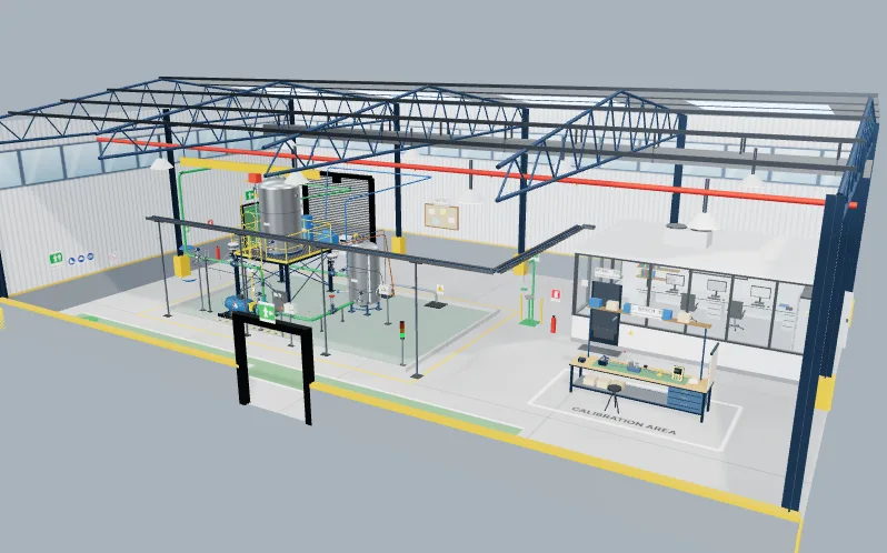 3D view of the Site acceptance and fault finding level in the Process lab