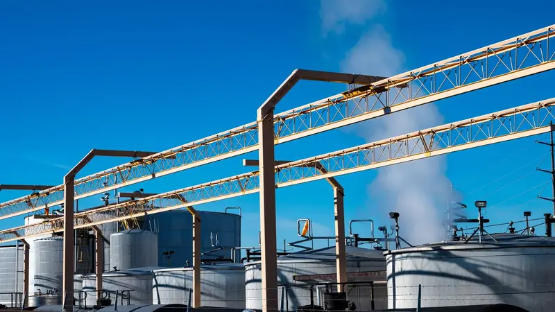 A process skid with tanks, pumps and instruments